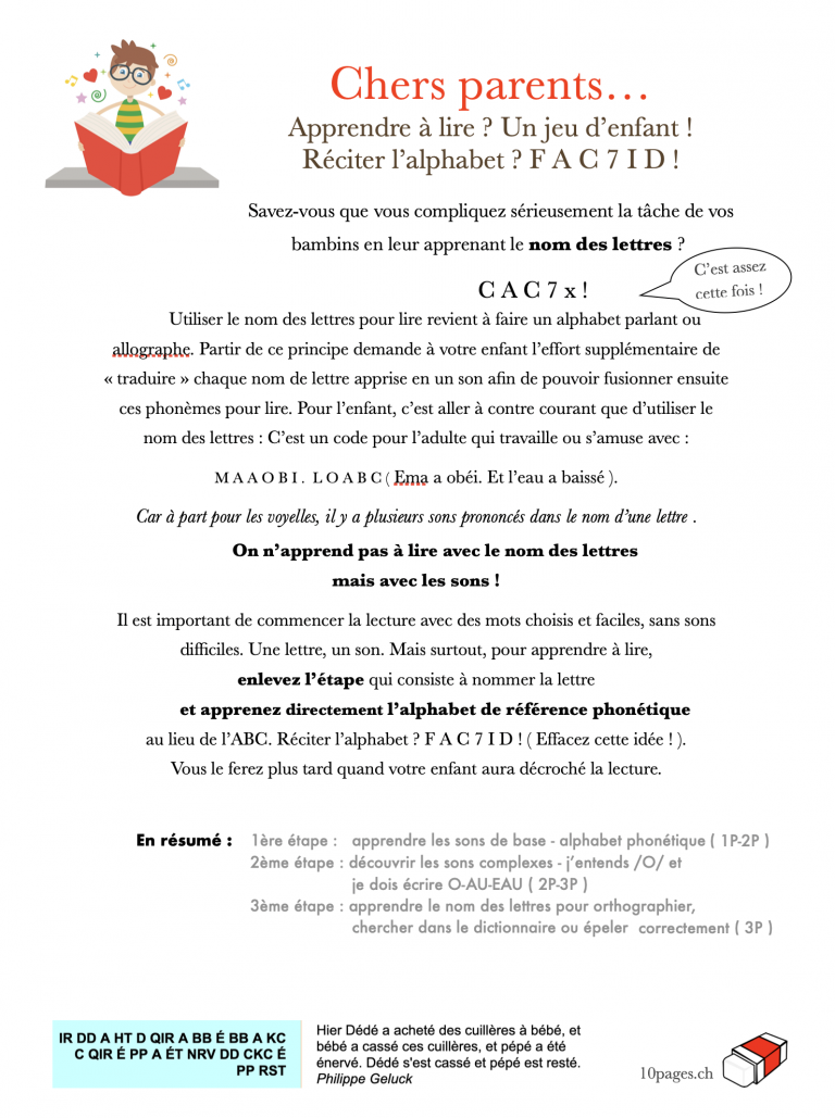 lettreauxparents Collection 10pages